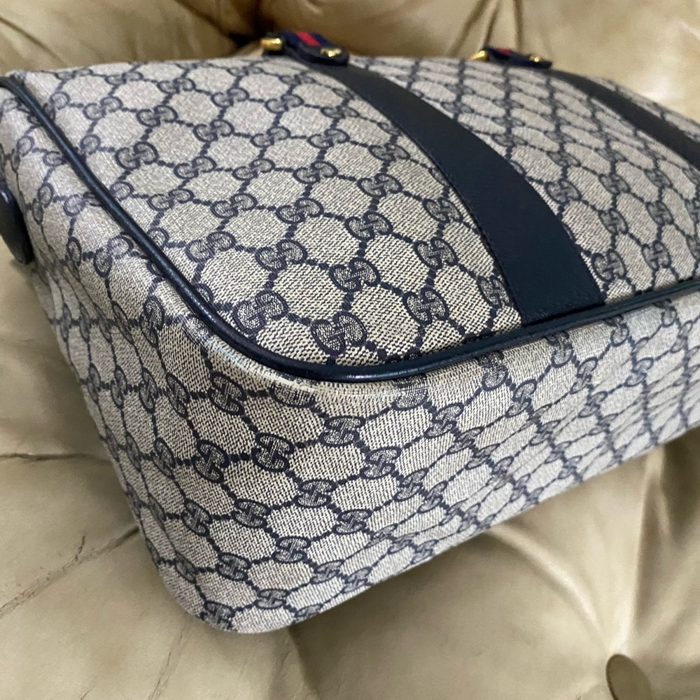 Gucci A-Frame GG Duffel Tote Web Stripe w/Modified Crossbody Strap Vintage - Picture 9 of 14